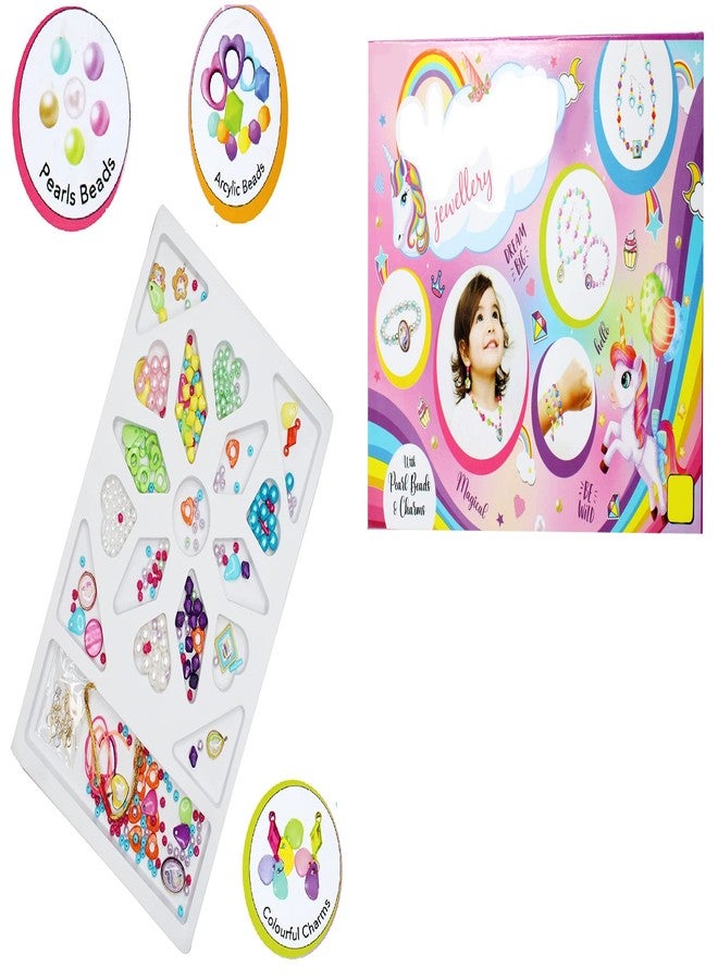 GLAN Jewellery Making Kit with Fun and Colorful Beads for Girls, Craft Jewelry Making Necklace, Ring, Bracelet, and Earrings - Image 1